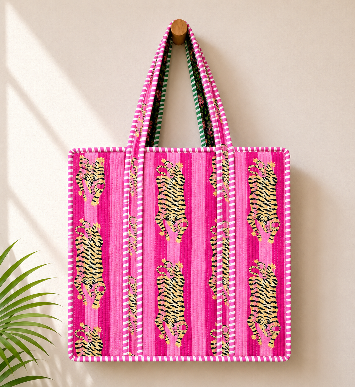 Cotton Zipper-08 Tote Bag - Pure Hand Block Print - Exclusive Design - M.R. Saree Emporium