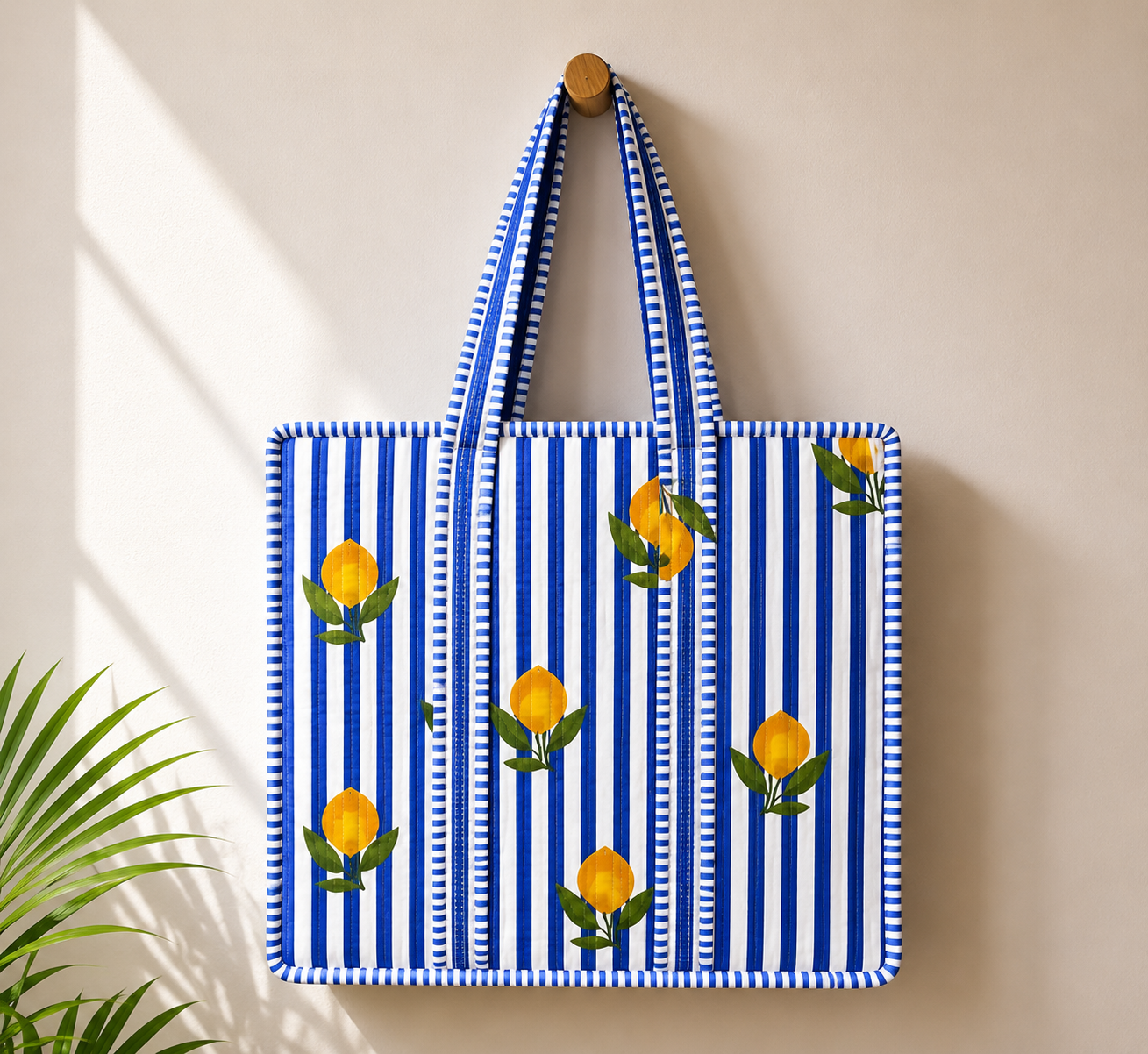Cotton -12 Zipper Tote Bag - Pure Hand Block Print - Exclusive Design - M.R. Saree Emporium