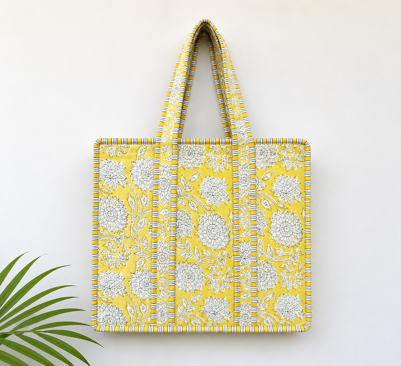Cotton -13 Zipper Tote Bag - Pure Hand Block Print - Exclusive Design - M.R. Saree Emporium
