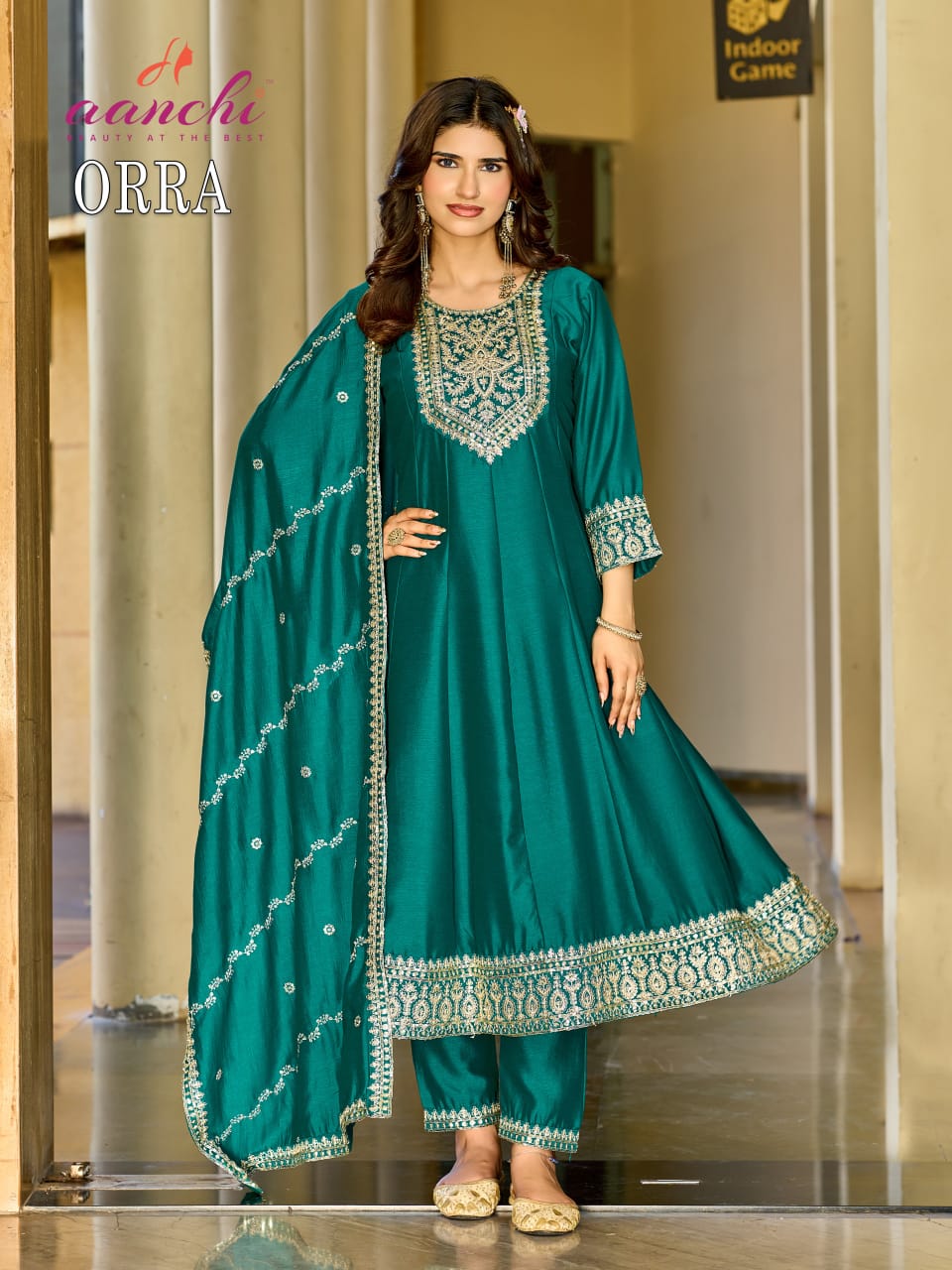 Aanchi Orra Vichitra Silk Suit Set - Embroidery Dupatta M to 2XL