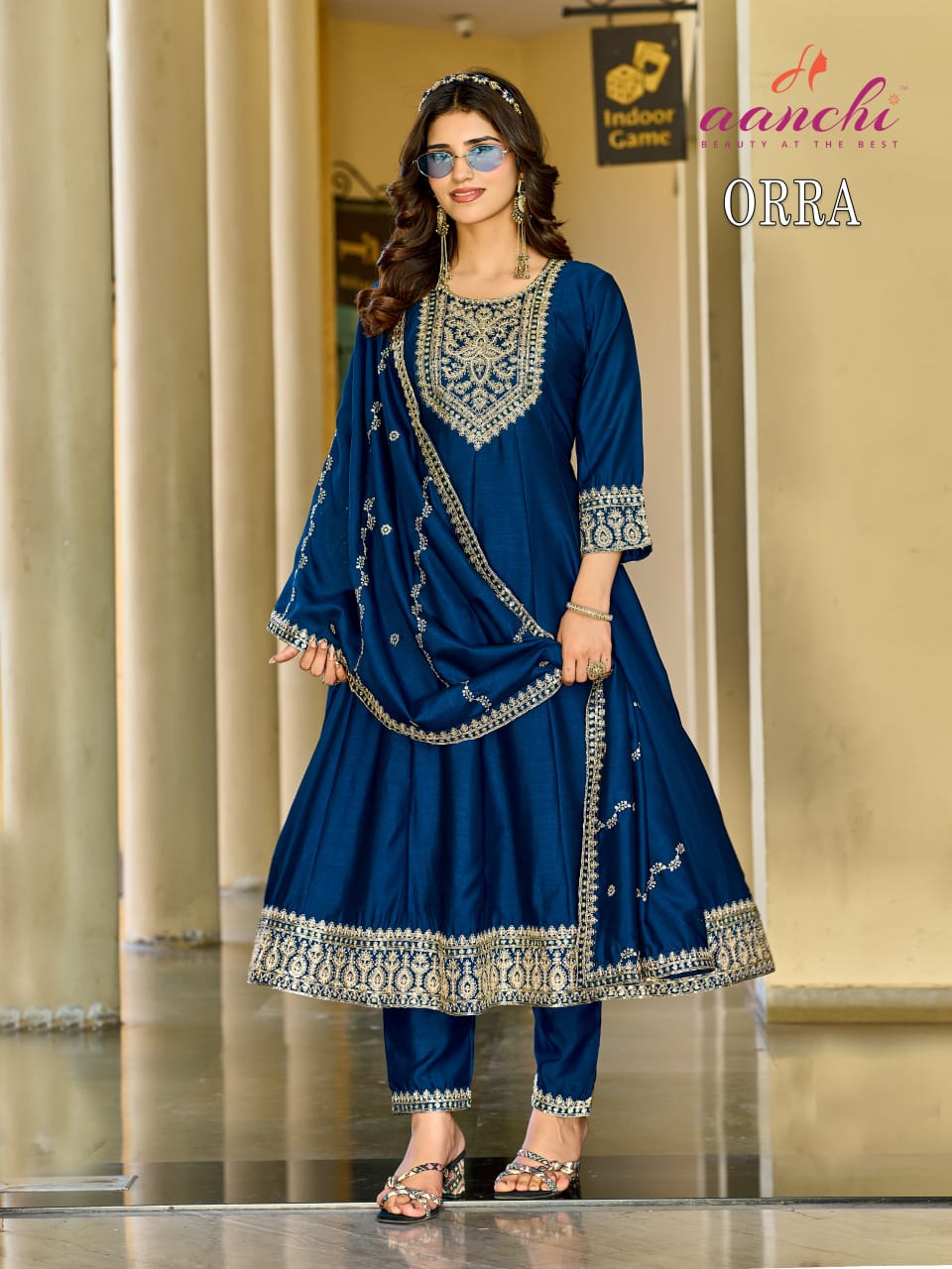 Aanchi Orra Vichitra Silk Suit Set - Embroidery Dupatta M to 2XL