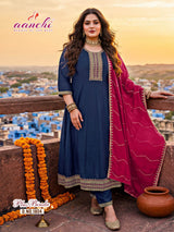 Aanchi Plus Bindu Vichitra Silk Plus Size Suit Set - 3XL 5XL