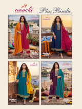 Aanchi Plus Bindu Vichitra Silk Plus Size Suit Set - 3XL 5XL