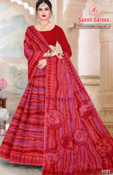 AARZOO COTTON Soft Cotton Printed Saree with Designer Pallu - 8 Pcs Set