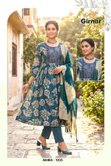 Akhira Vol 1 Kurti Pant Dupatta Set Wholesale 8 Pcs Set
