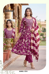Akhira Vol 1 Kurti Pant Dupatta Set Wholesale 8 Pcs Set