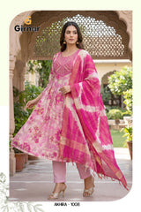Akhira Vol 1 Kurti Pant Dupatta Set Wholesale 8 Pcs Set