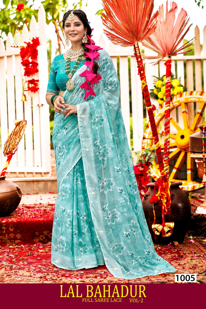 Lalbahadur Vol-02 Fancy Chiffon Full Lace Saree – M.R. Saree Emporium