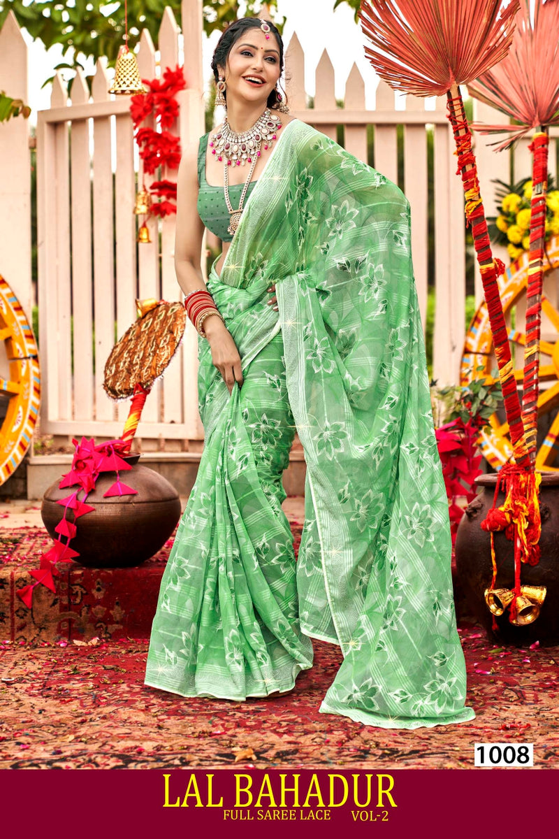Lalbahadur Vol-02 Fancy Chiffon Full Lace Saree – M.R. Saree Emporium