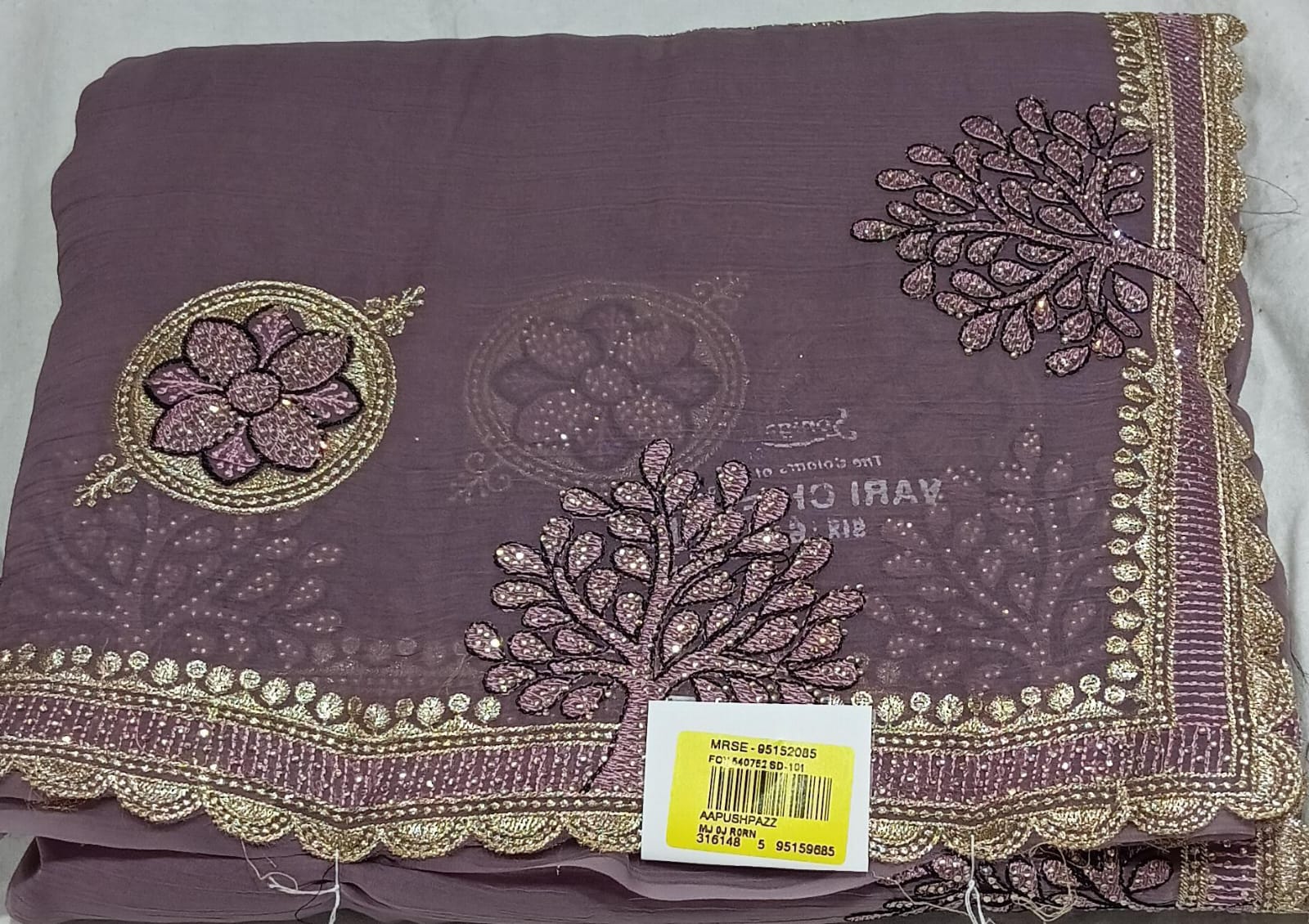 Designer Fancy Chiffon Saree – 5 Pcs Set | M.R. Saree Emporium