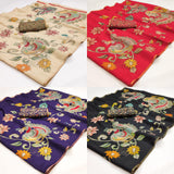 Rajyog Printed Chanderi Silk Saree - Peacock Floral Designer Saree - M.R. Saree Emporium