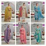 Cotton Crown Kurti Pant Dupatta Set Collection 6 Pcs Set