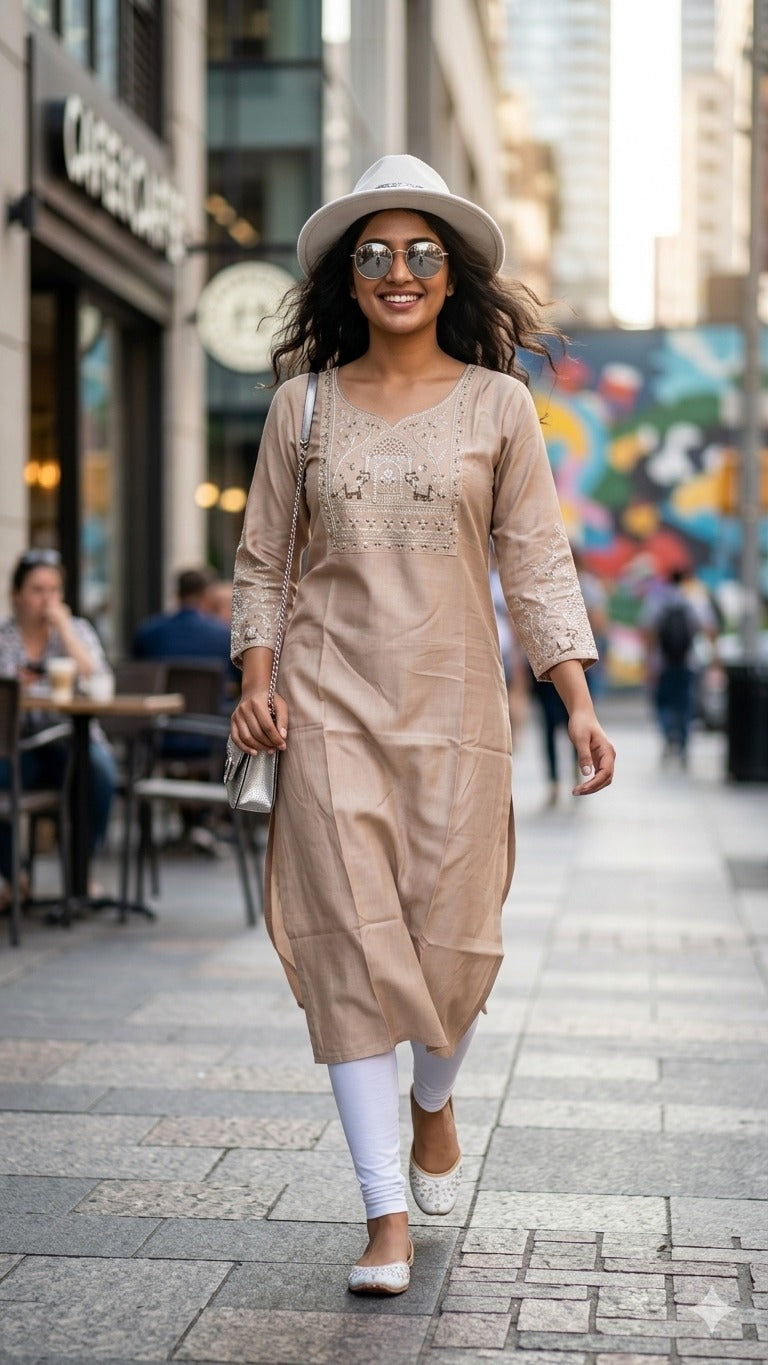 STYLE VOL 08 Women Cotton Embroidered Kurti - Casual Daily Wear
