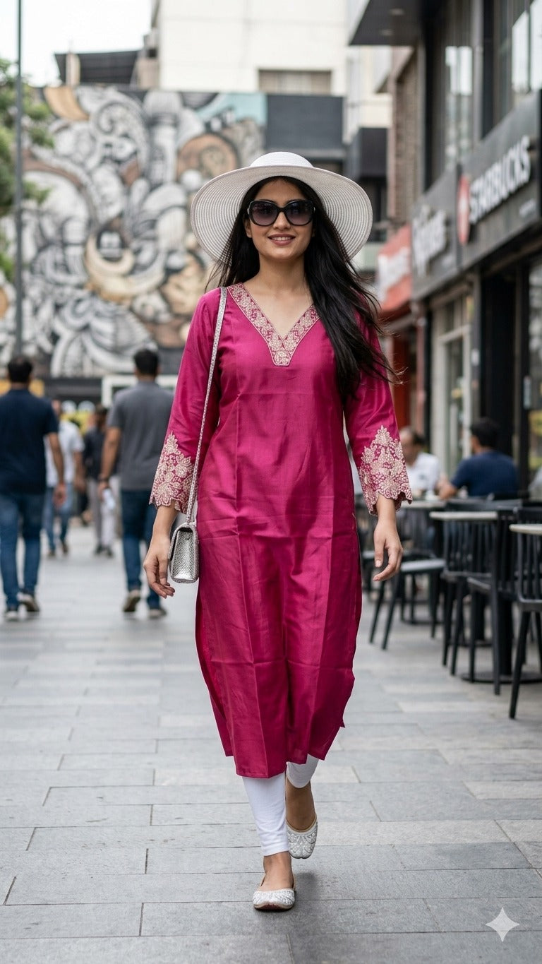 STYLE VOL 09 Women Cotton Embroidered Kurti - Casual Daily Wear