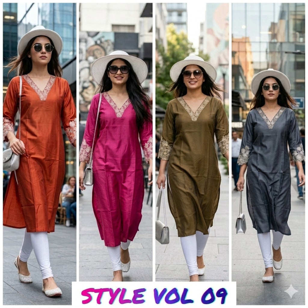 STYLE VOL 09 Women Cotton Embroidered Kurti - Casual Daily Wear