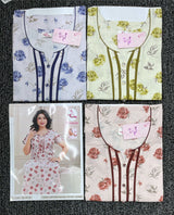 Premium Cotton Printed Nighty - 4 Pcs Set