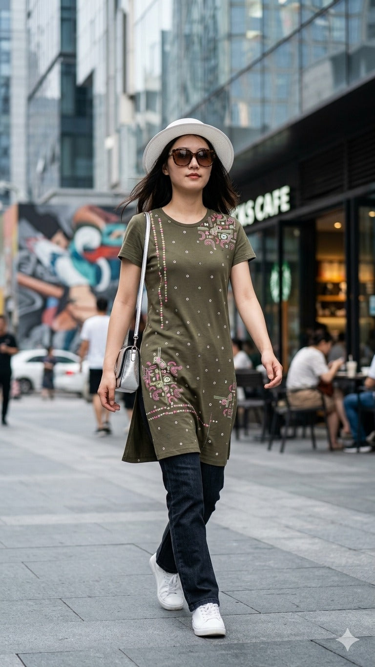 D.No 4014 Cotton Hosiery Long T-Shirt Top