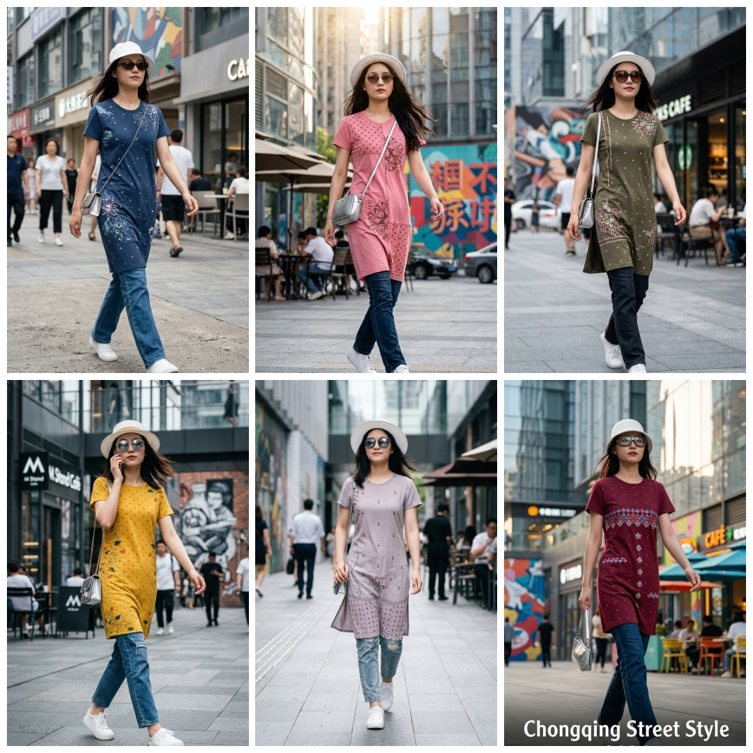 D.No 4014 Cotton Hosiery Long T-Shirt Top