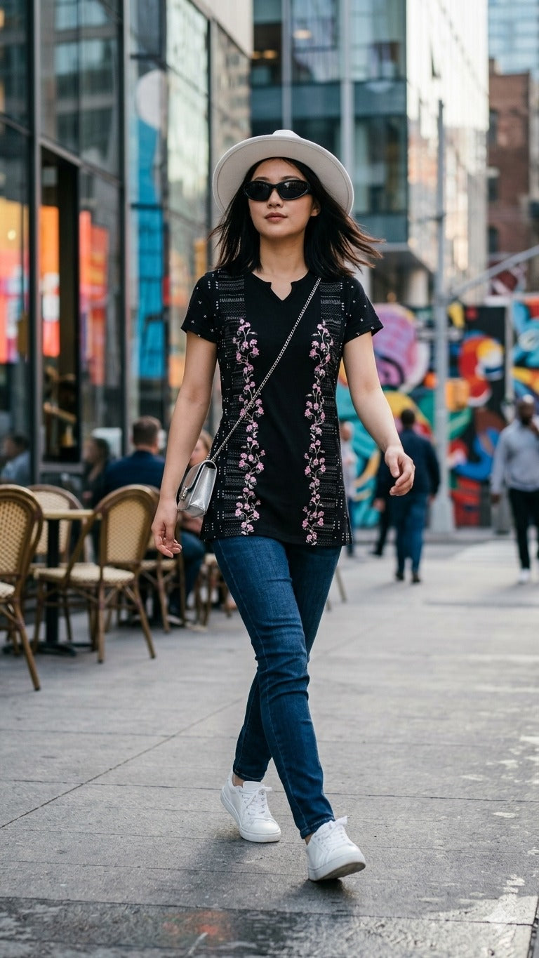 D.No 4085 Cotton Hosiery Long T-Shirt Top