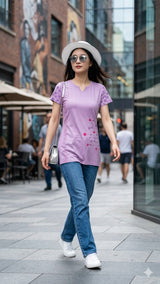 D.No 4085 Cotton Hosiery Long T-Shirt Top