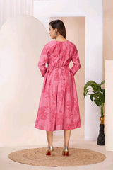 Deecee Meraki Roman Silk Foil Print Flared Kurti - 6 PCS Set