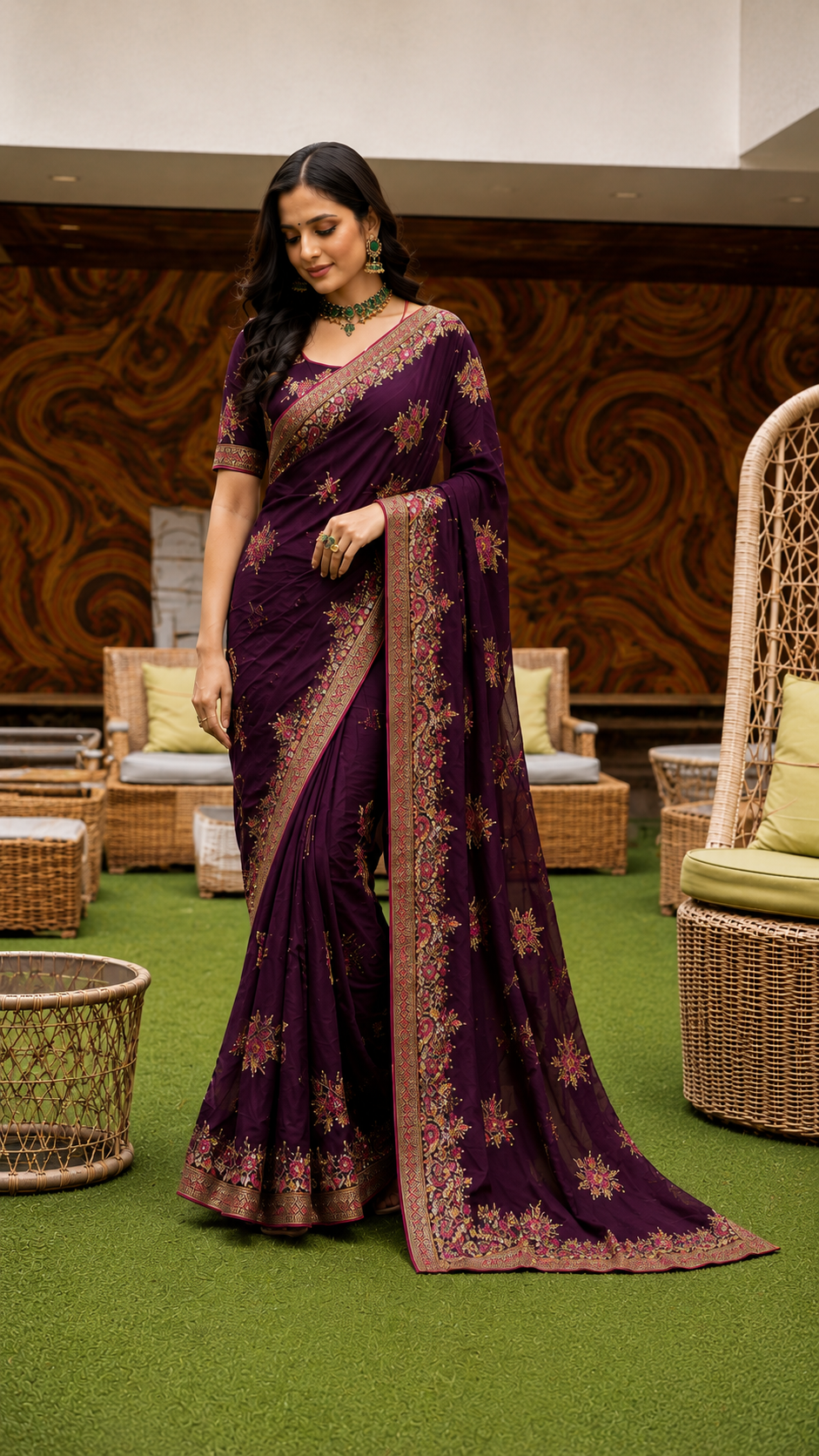 Premium Heavy Embroidery Designer Saree Set Of 5 Colors – Wedding & Festive Collection-M.R. Saree Emporium