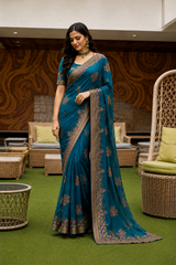 Premium Heavy Embroidery Designer Saree Set Of 5 Colors – Wedding & Festive Collection-M.R. Saree Emporium