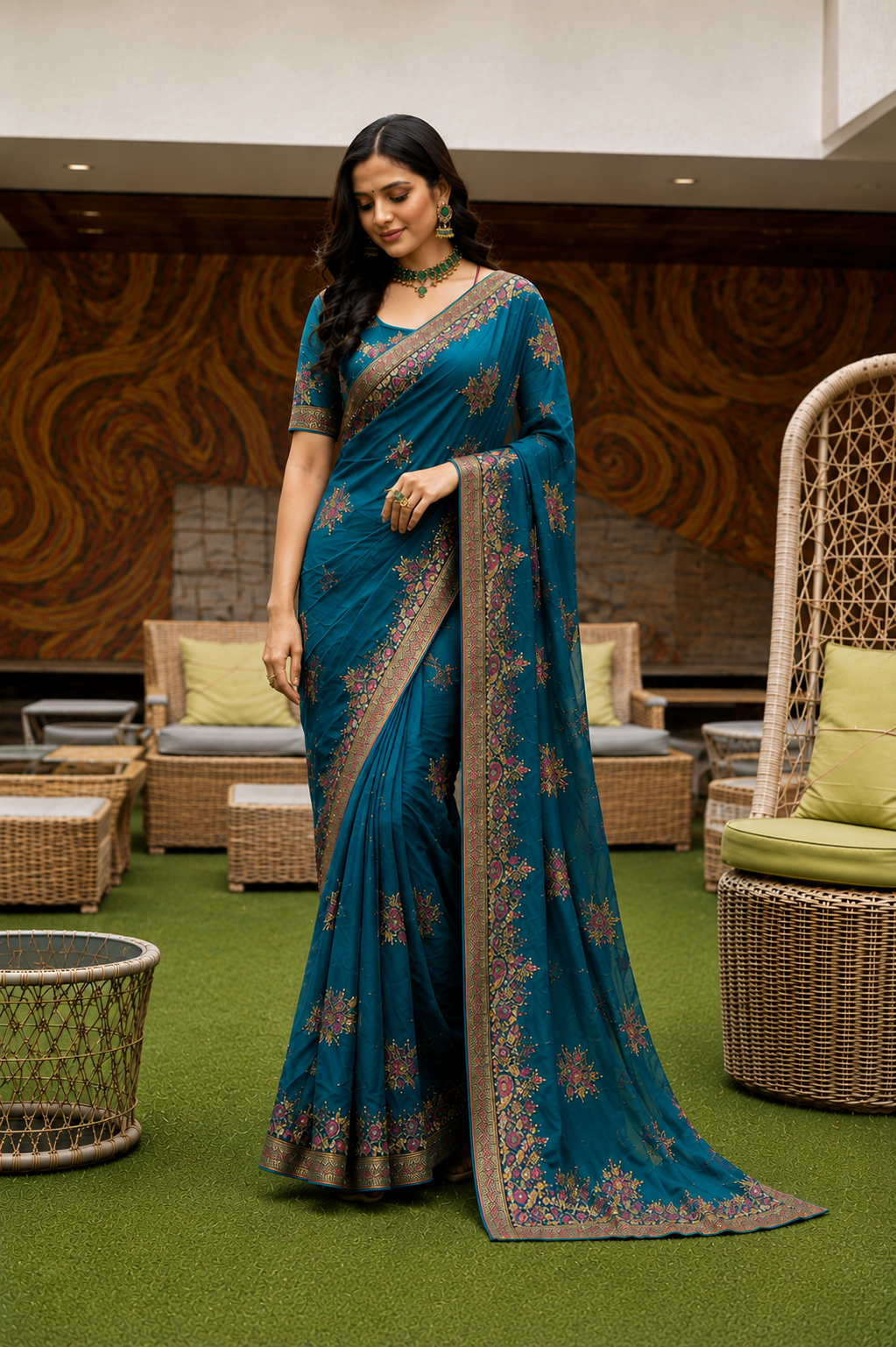 Premium Heavy Embroidery Designer Saree Set Of 5 Colors – Wedding & Festive Collection-M.R. Saree Emporium