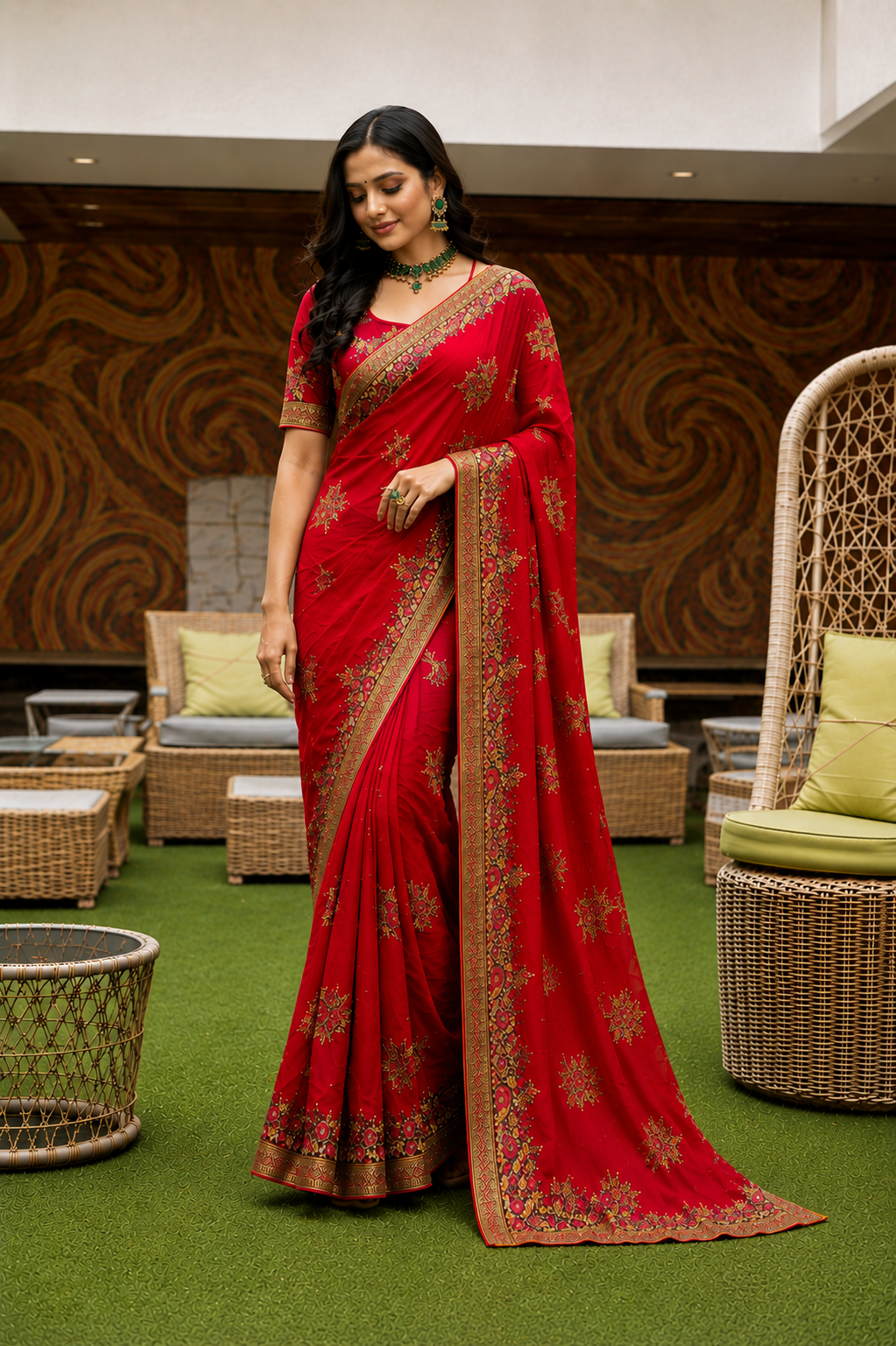 Premium Heavy Embroidery Designer Saree Set Of 5 Colors – Wedding & Festive Collection-M.R. Saree Emporium