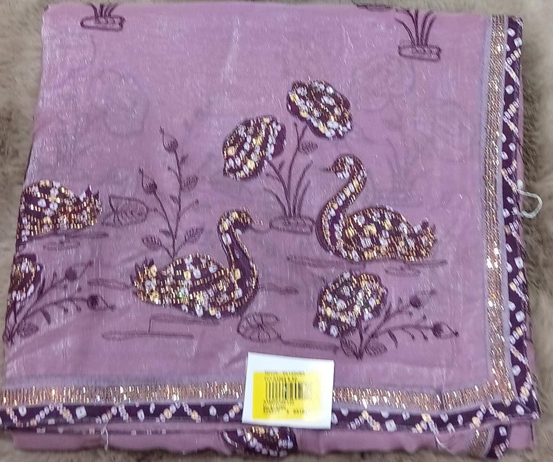 Simmar Chiffon Saree – 6 Pcs Set with Elegant Fancy Design M.R. Saree Emporium