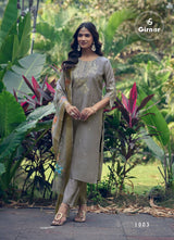 Girnar Dhvani Vol 01 Roman Silk Suit Set - Embroidered Kurti Pant Dupatta Set for Women