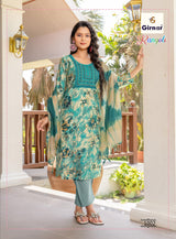 Girnar Rangoli Vol-1 Kurti Pant Dupatta Set - 3 PCS Catalog - 8 Designs - M.R. Saree Emporium
