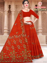 HIMANI COTTON Soft Cotton Printed Saree with Designer Pallu - 8 Pcs Set