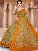 HIMANI COTTON Soft Cotton Printed Saree with Designer Pallu - 8 Pcs Set
