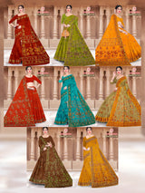 HIMANI COTTON Soft Cotton Printed Saree with Designer Pallu - 8 Pcs Set