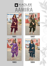 Kadlee Aamira Dhabu Cotton Thread Work Kurti Pant Dupatta Set - Designer Ethnic Wear 4 Pc Set - M.R. Saree Emporium