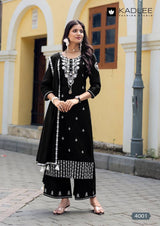 Kadlee Aarya Pure Cotton Kurti Pant Dupatta Set - 6 PCS Set - Thread Work Collection - M.R. Saree Emporium