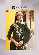 Kadlee Aarya Pure Cotton Kurti Pant Dupatta Set - 6 PCS Set - Thread Work Collection - M.R. Saree Emporium