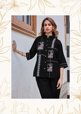 Kadlee Dream Girl Viscose Weaving Co-ord Set - 5 PCS Set - Thread Work Designer Collection - M.R. Saree Emporium