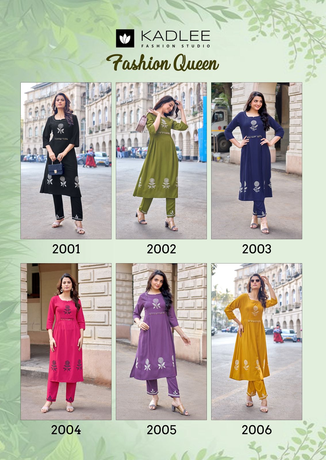 Kadlee Queen Rayon Kurti Set - 6 PCS Set - Thread Work Kurti With Bottom - M.R. Saree Emporium