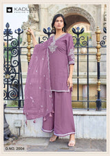 Kadlee Gori Viscose Crepe Kurti Pant Dupatta Set - 4 PCS Set - Thread Work Designer Suit - M.R. Saree Emporium