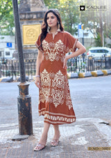 Kadlee Signature Rayon Printed Kurti - Thread & Handwork - Daily & Festive Wear - M.R. Saree Emporium