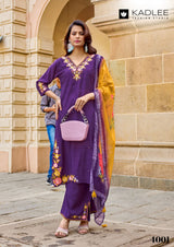 Kadlee Vaari - Fancy Designer Kurti Pant Dupatta Set 4 PCS Collection - Premium Embroidered Wear By M.R. Saree Emporium