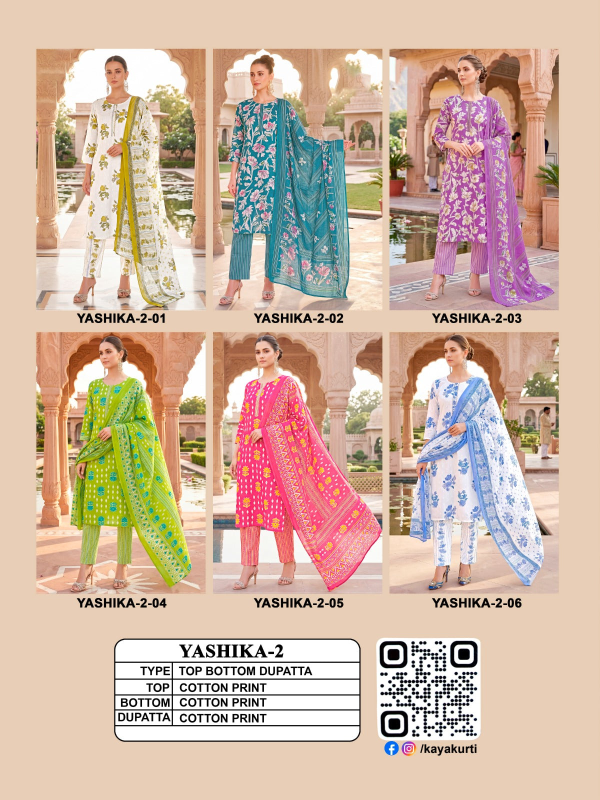 Kaya Yashika-2 Cotton Print 3 Piece Suit Collection - 6 PCS - M.R. Saree Emporium
