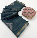 Kazari Viona Linen Zari Weaving Saree Set Wholesale