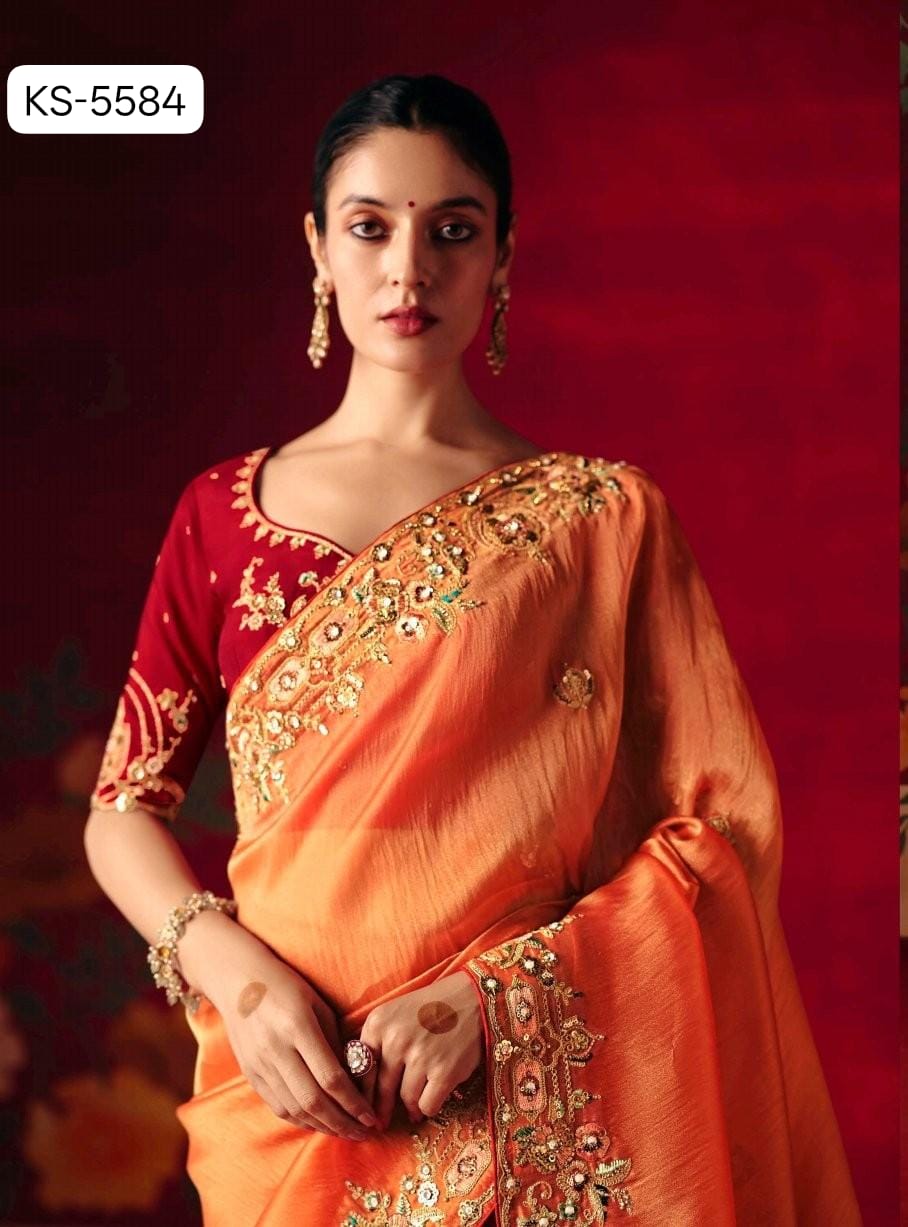 Kimora Naari Silk Saree Embroidery Wholesale Set