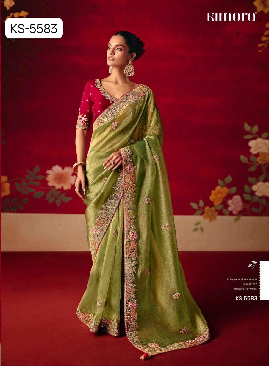 Kimora Naari Silk Saree Embroidery Wholesale Set
