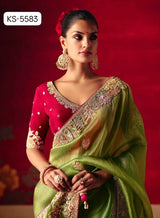 Kimora Naari Silk Saree Embroidery Wholesale Set