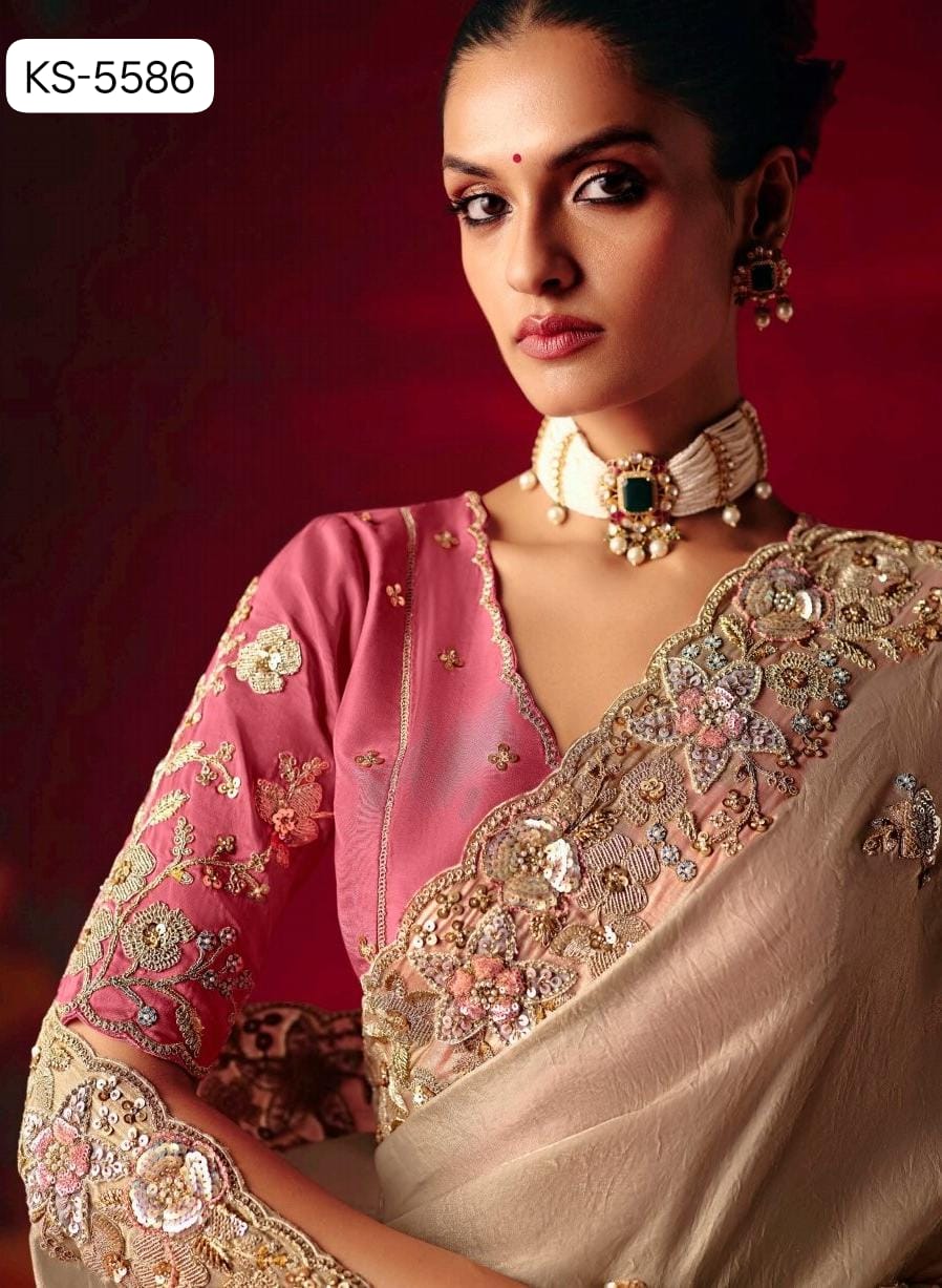 Kimora Naari Silk Saree Embroidery Wholesale Set