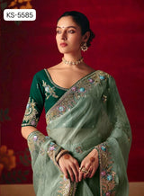 Kimora Naari Silk Saree Embroidery Wholesale Set